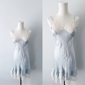 Vintage 100% silk lace slip dress
